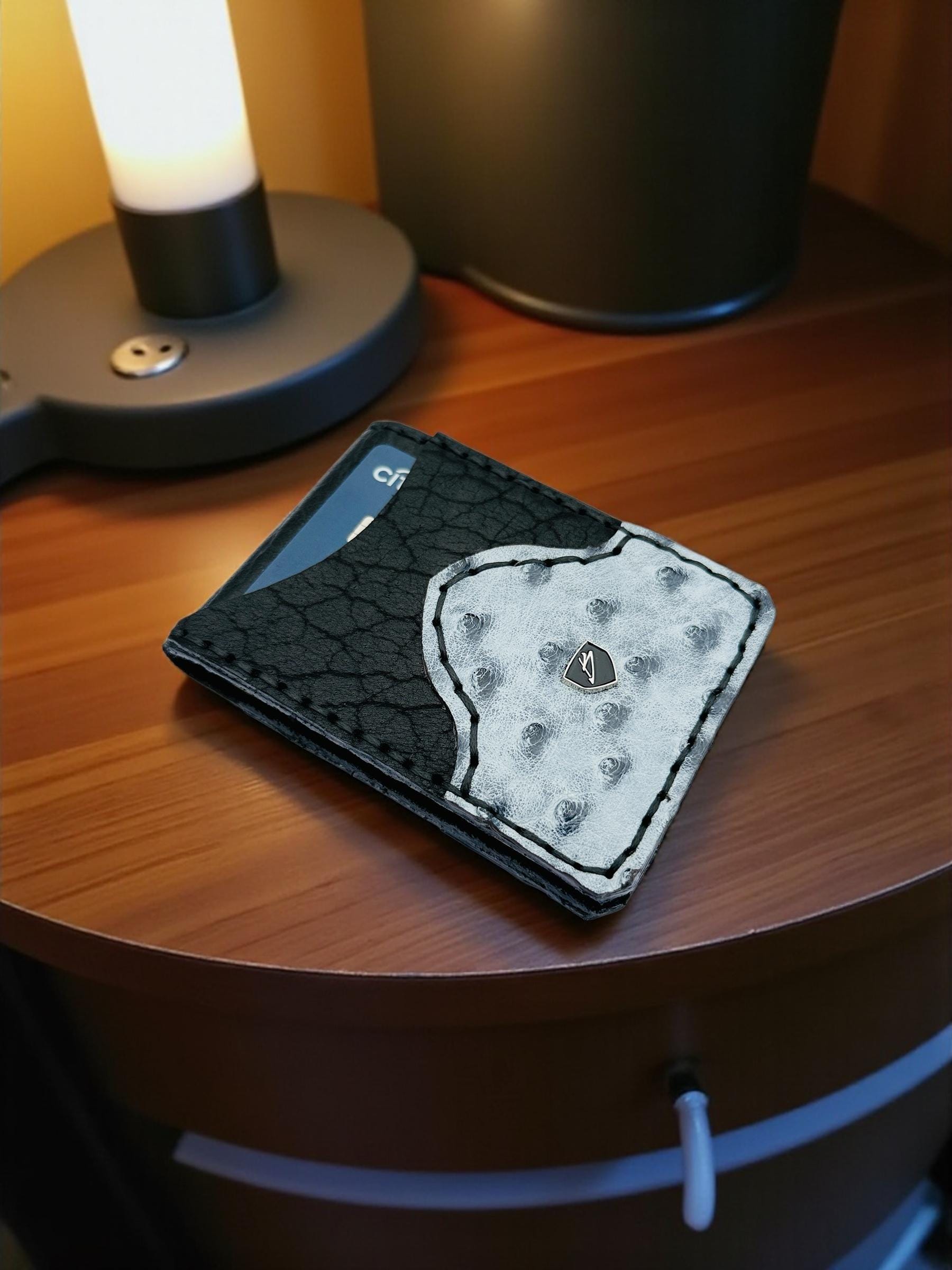 Handmade Ostrich Leather Money Clip Wallet