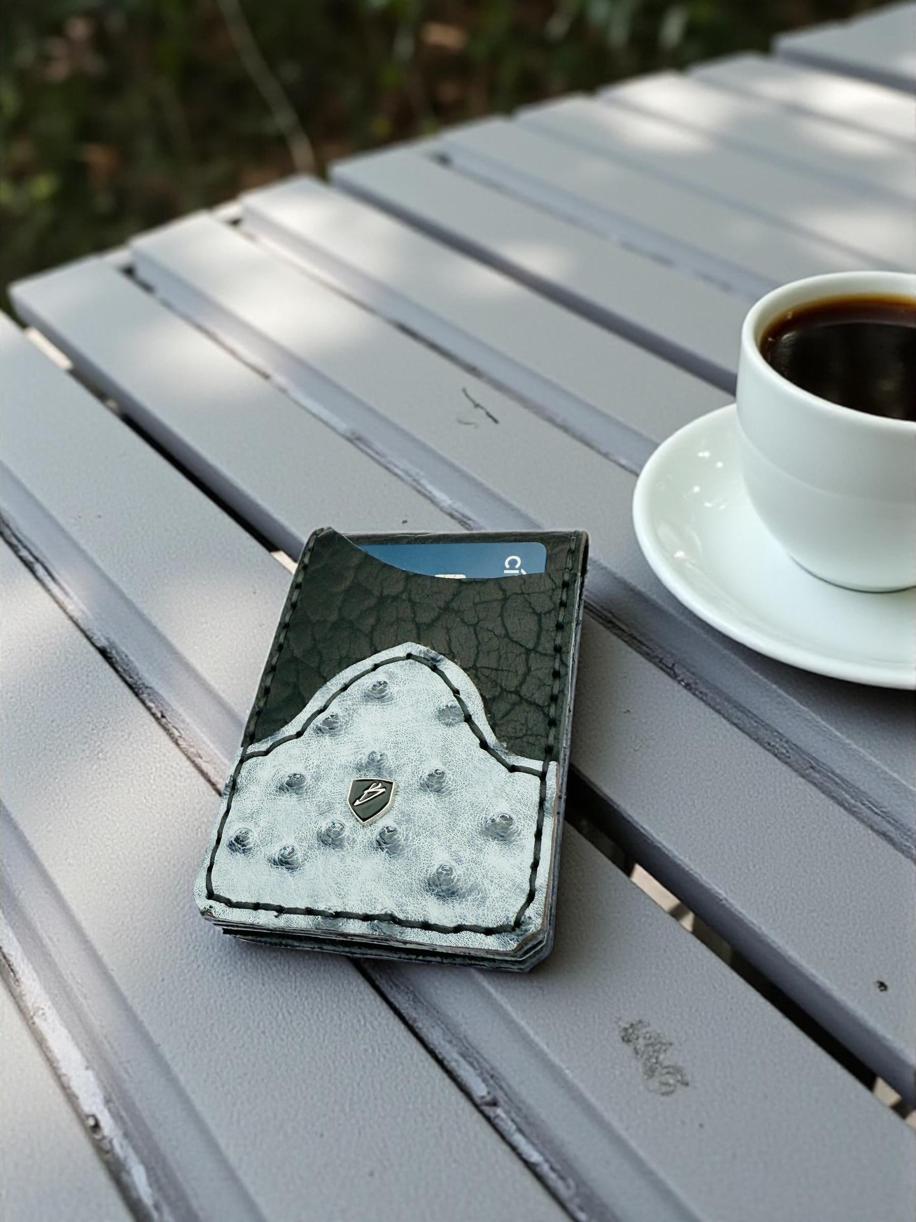 Handmade Ostrich Leather Money Clip Wallet