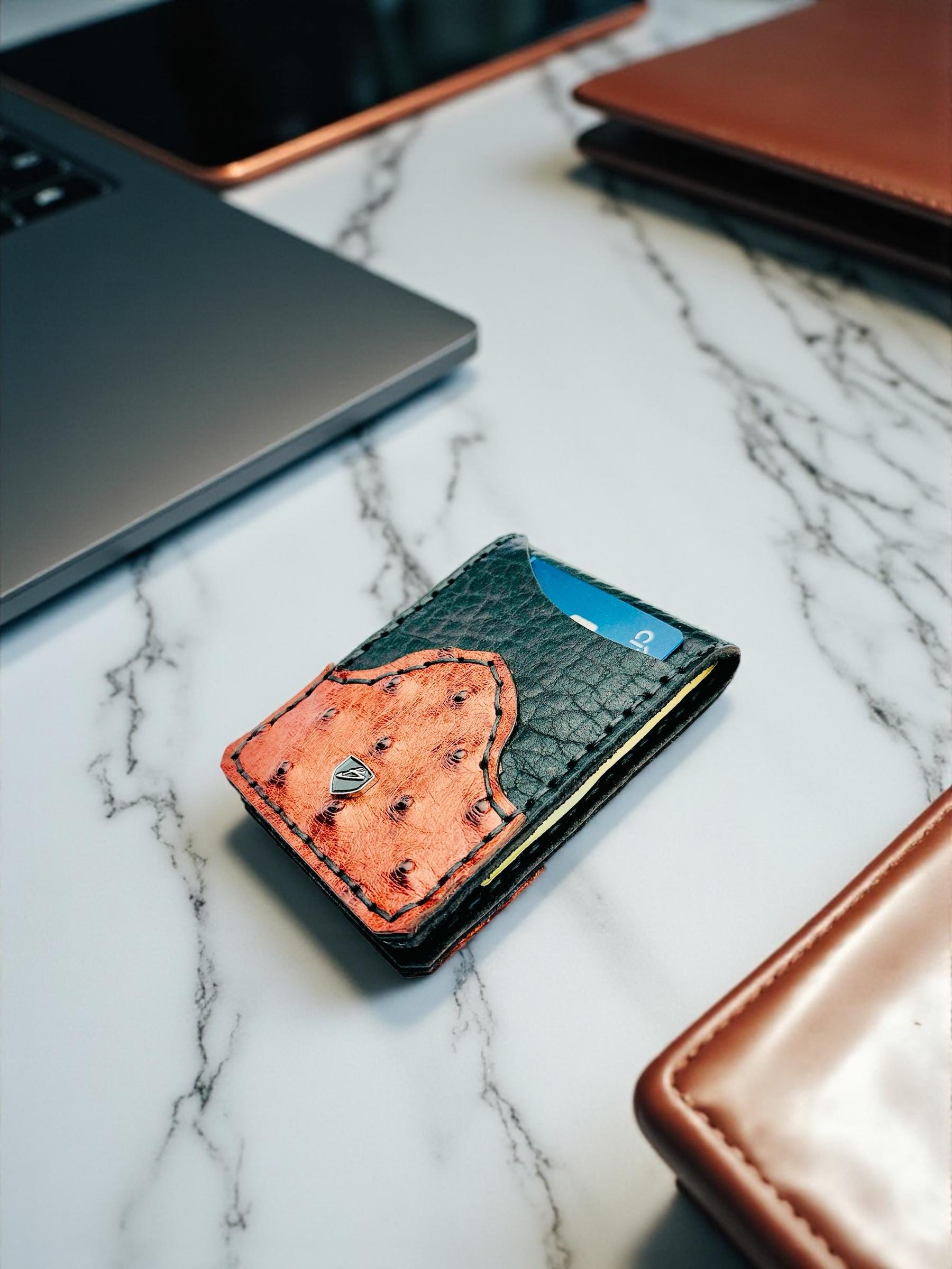 Handmade Ostrich Leather Minimalist Wallet