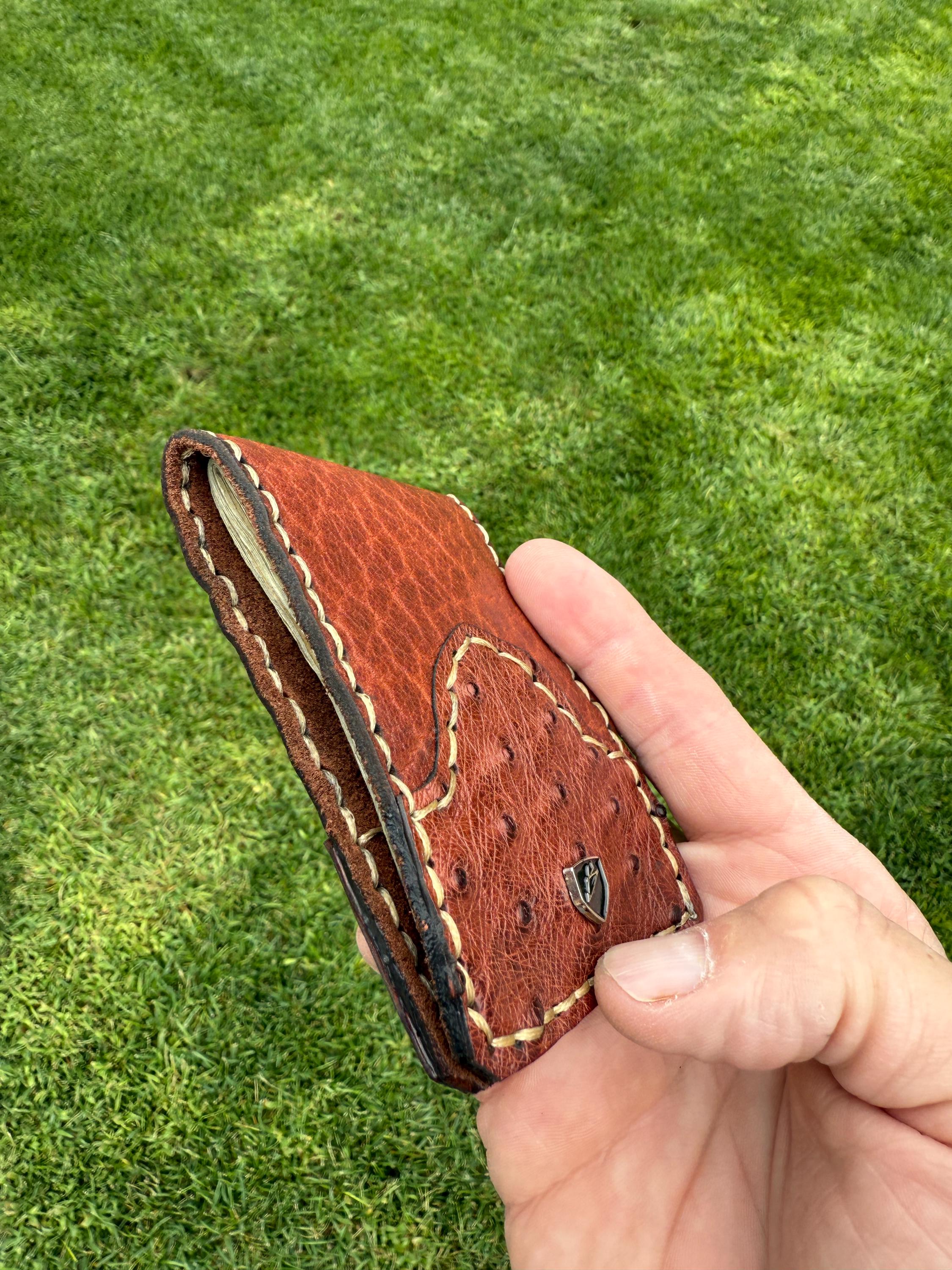 Ostrich Leather Magnetic Money Clip