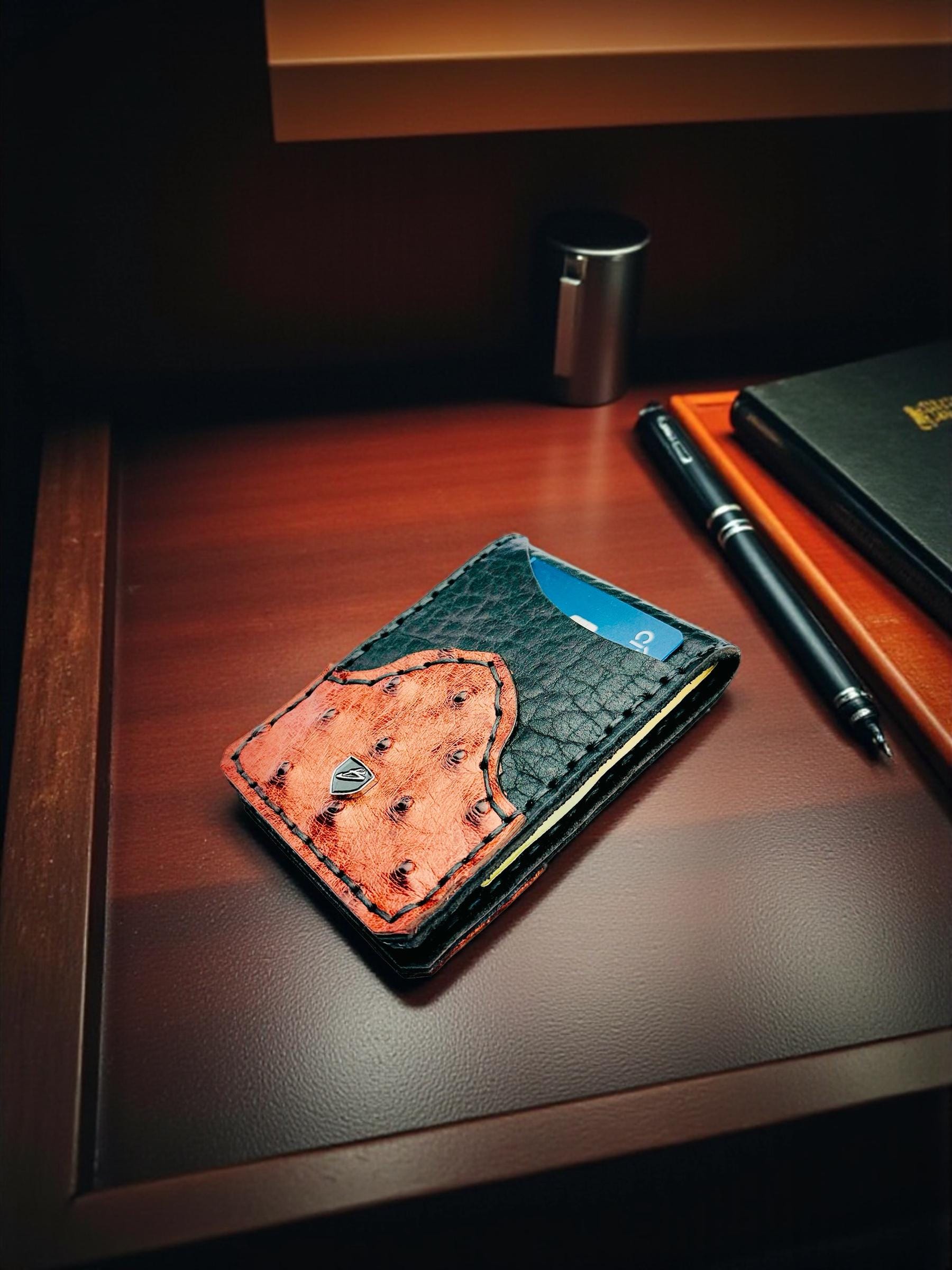 Handmade Ostrich Leather Minimalist Wallet