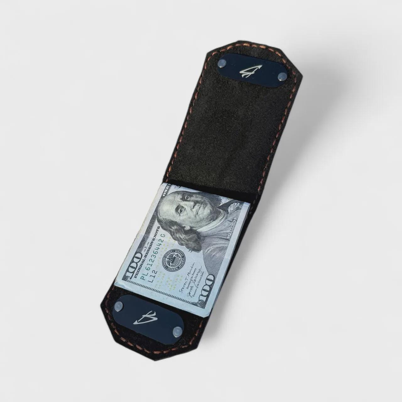 Genuine Hornback Crocodile and Ostrich front pocket wallet