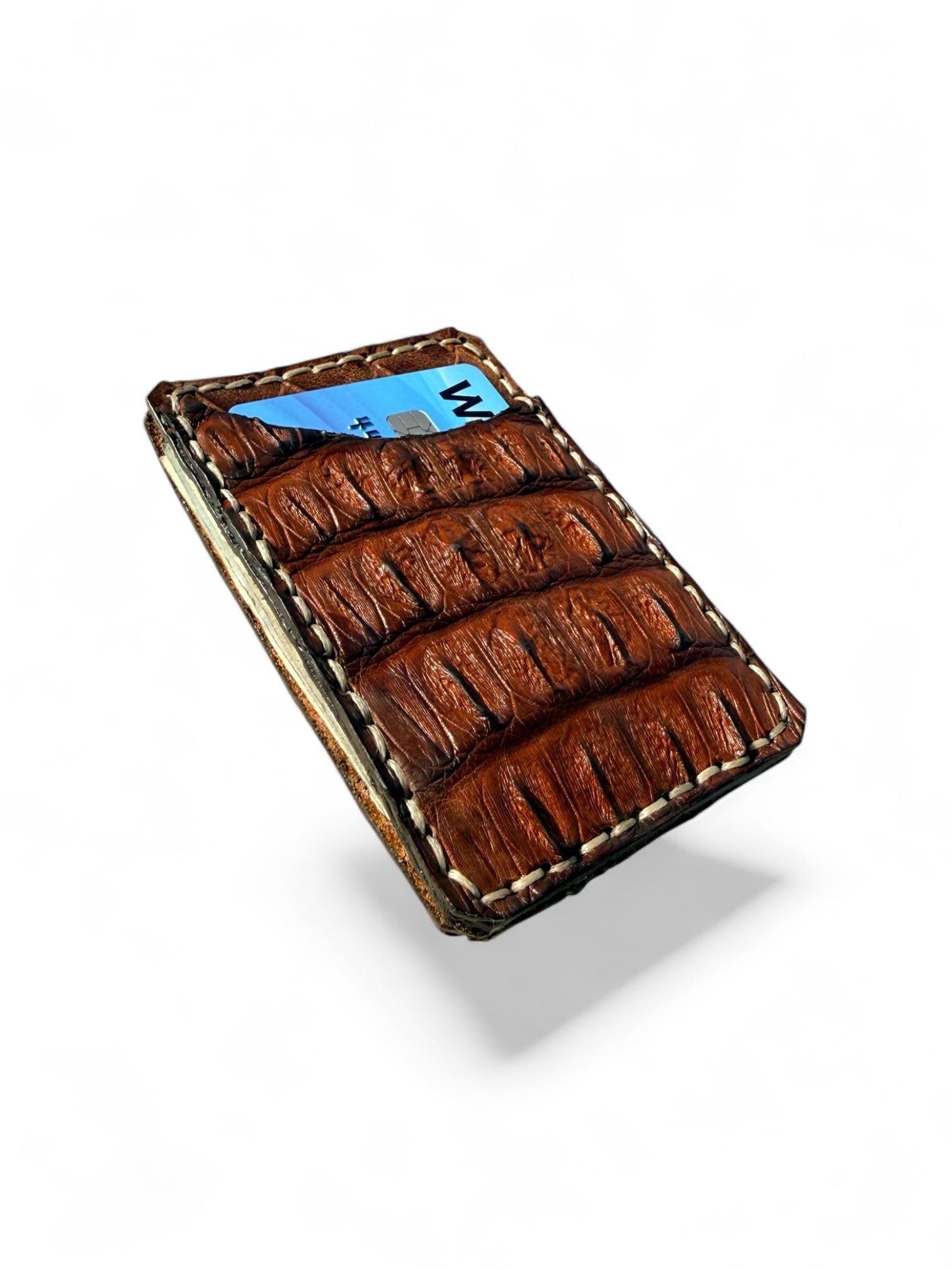 Genuine Crocodile Leather Card Holder – Slim Minimalist Wallet