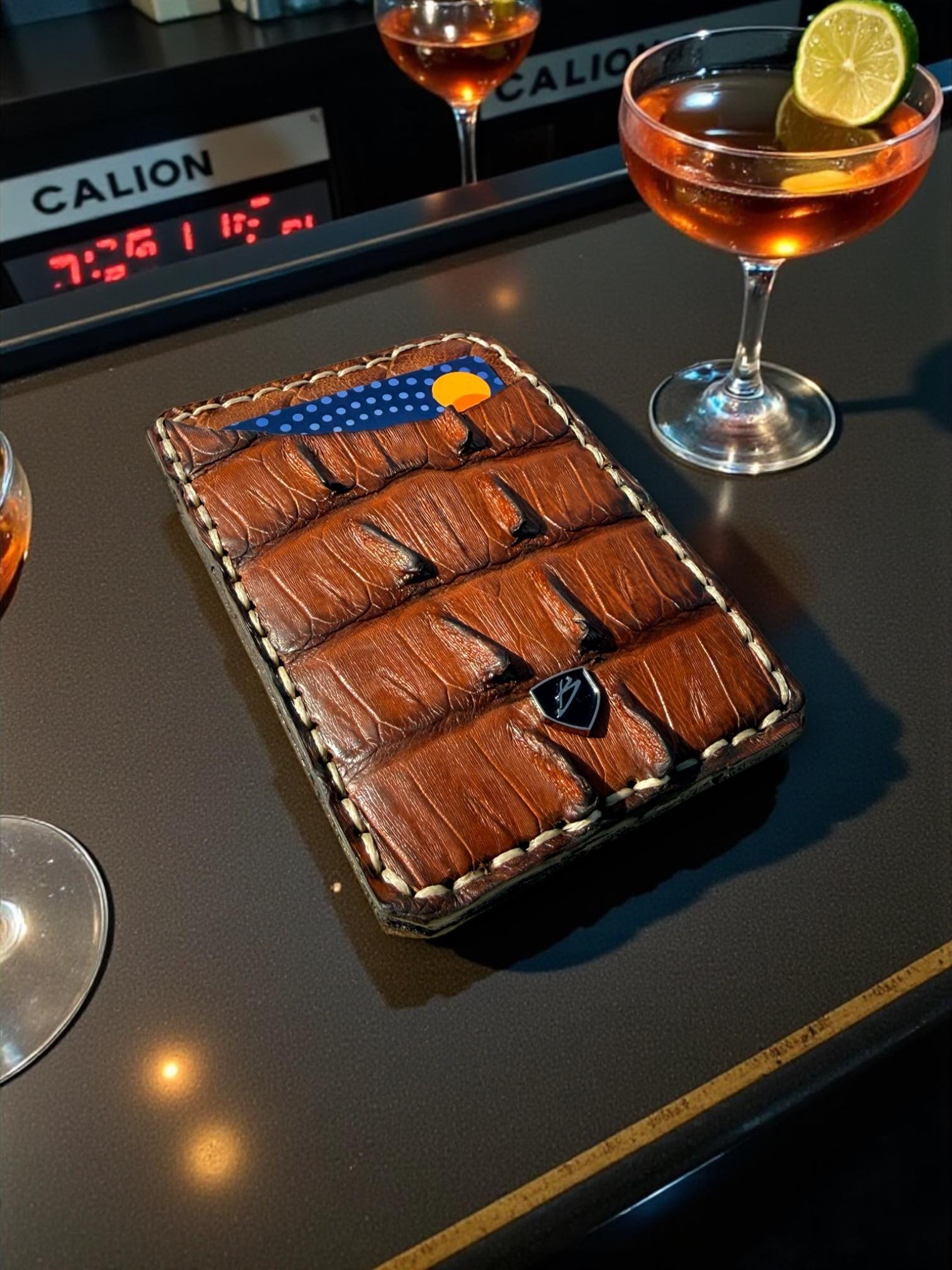 Genuine Crocodile Leather Card Holder – Slim Minimalist Wallet