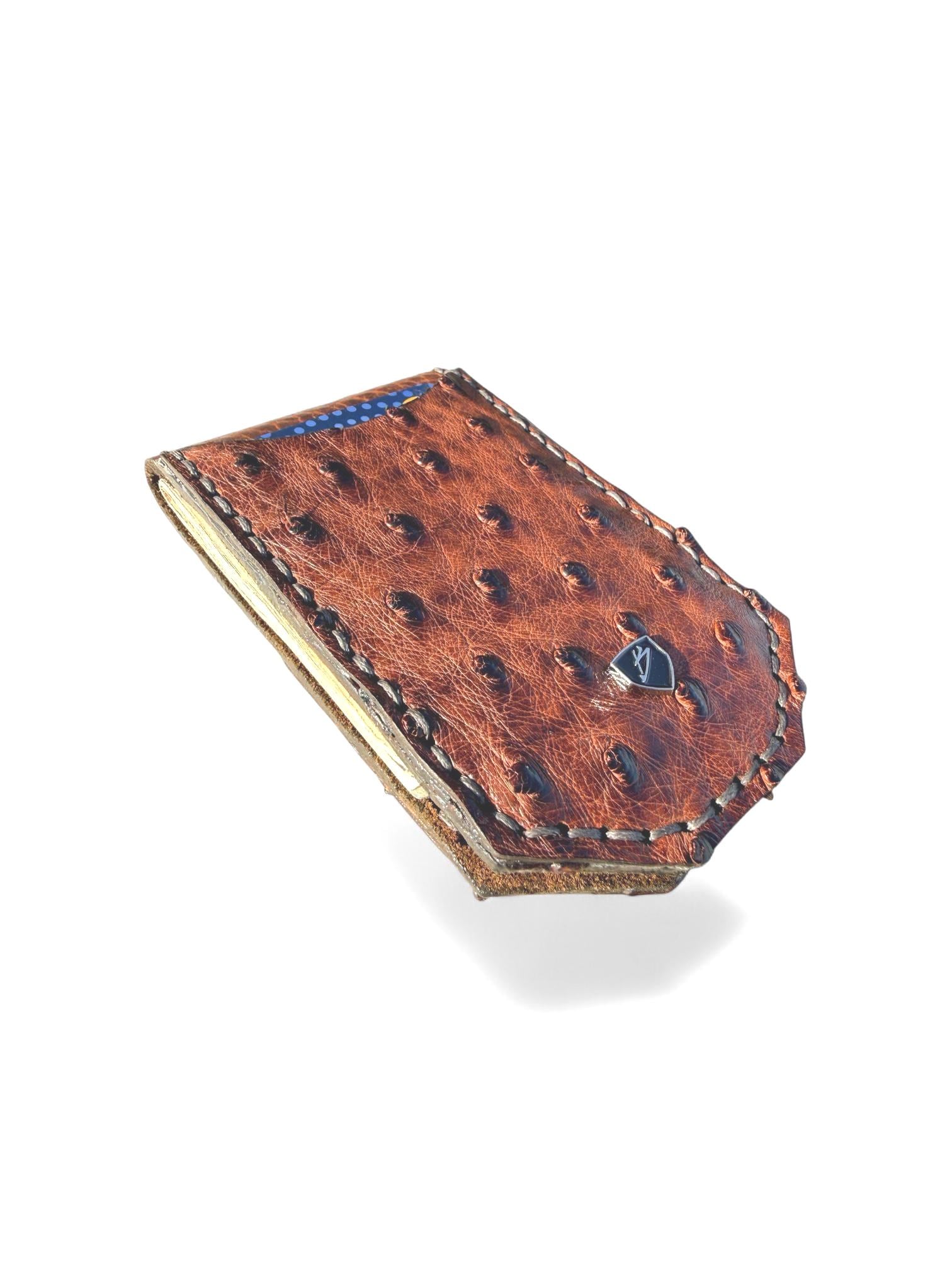 Handmade Ostrich Leather Money Clip Wallet | Minimalist Front Pocket Design