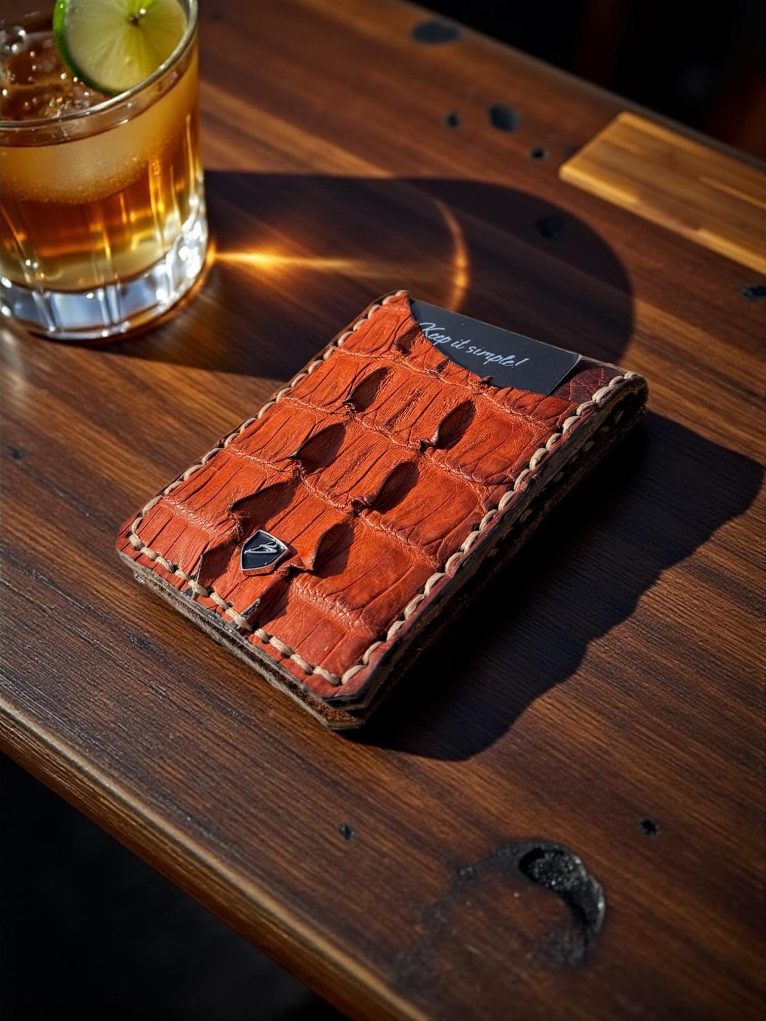 Genuine Hornback Crocodile leather Wallet