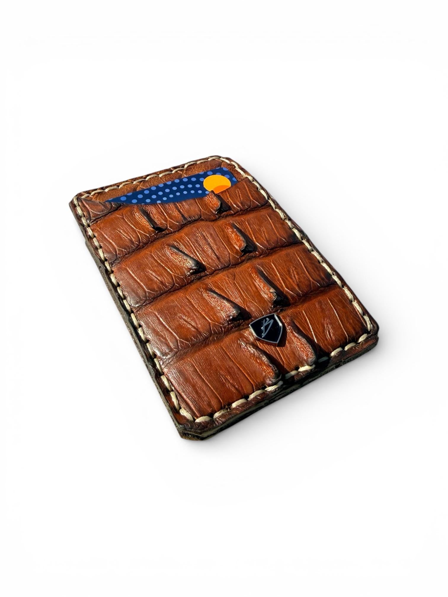 Genuine Crocodile Leather Card Holder – Slim Minimalist Wallet